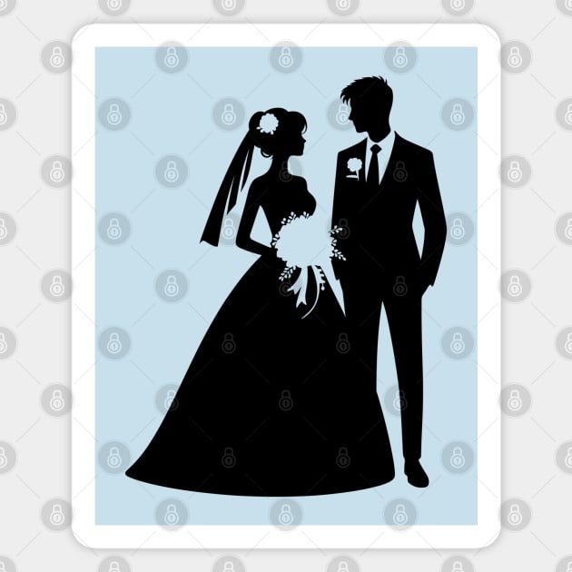 Bride and Groom Silhouette Magnet by KayBee Gift Shop